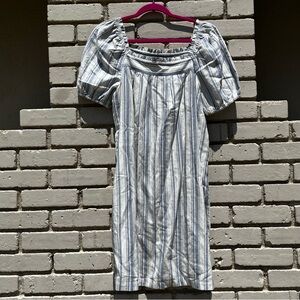 NWT Loft Striped Mini Dress in Blue & White - Size Medium